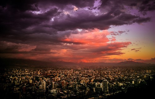 City bike tour Santiago Chile at night